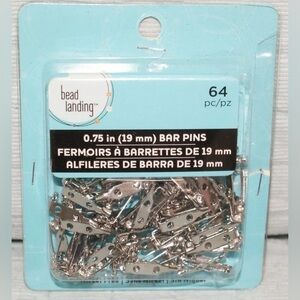 Bead Landing Bar Pins – 0.75” (64pcs) & 1” (60pcs) Silver Choose Size or Bundle